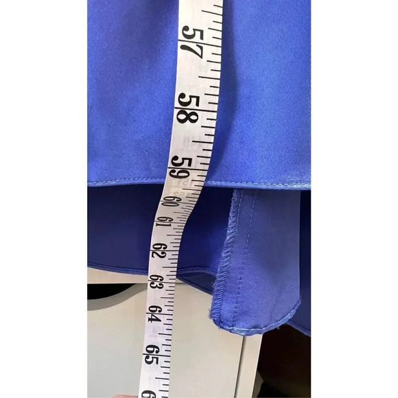 Adrianna Papell Womens Periwinkle Blue Beaded One Shoulder Evening Gown Size 6 - Picture 13 of 16